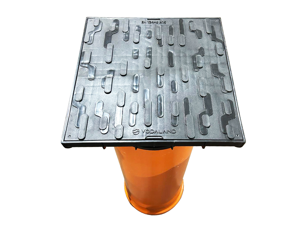 Set cadru cu capac din plastic (403X403XH150mm) pentru acoperire\inspecție țeava PVC cu diametru 315mm, clasa de sarcini A15